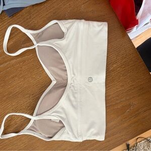 lululemon athletica Light Ivory Strappy Sports Bra with Minimal Logo